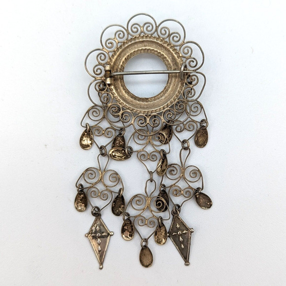 Antique Silver Solje Wedding Brooch w Tube Hinge C Clasp Marked SC 88 Mid 19th C - Picture 8 of 11